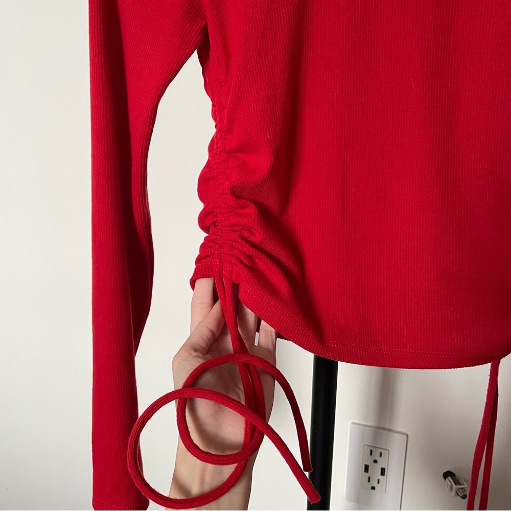 Zara Red Ribbed Top - Picture 3 of 5